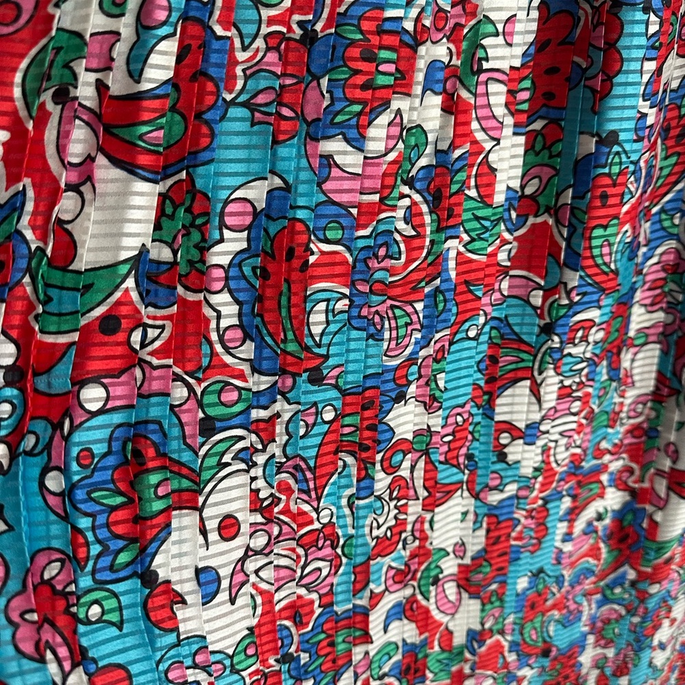 Vintage Diane Freis Floral and Polka Dot Ruffle Georgette Dress size Medium - Picture 5 of 7